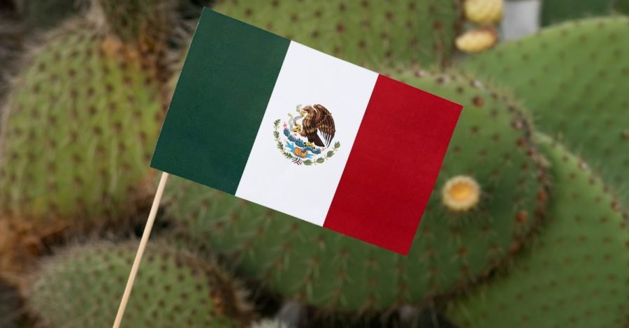 Imagem ilustrativa sobre o visto de turismo mexicano mostrando uma pequena bandeira do país.